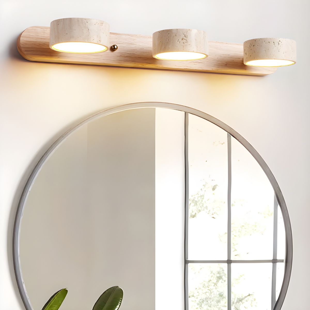 Indoor LED Wall Light with Natural Stone-Look Texture - Modern Sconce for Living Rooms and Stairwells