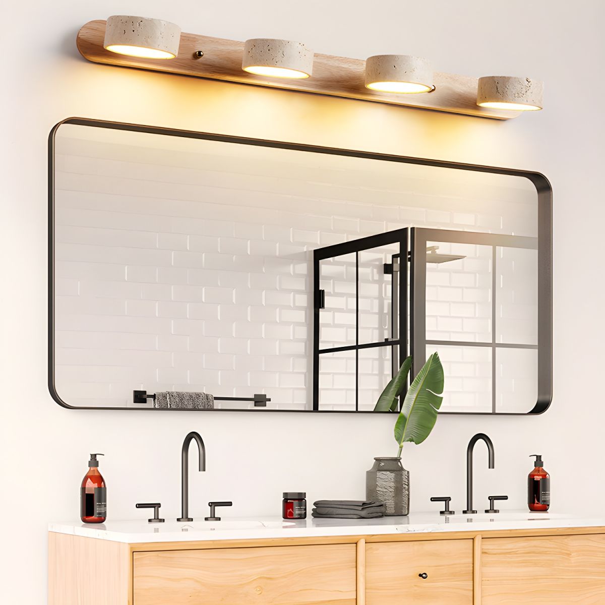 Indoor LED Wall Light with Natural Stone-Look Texture - Modern Sconce for Living Rooms and Stairwells