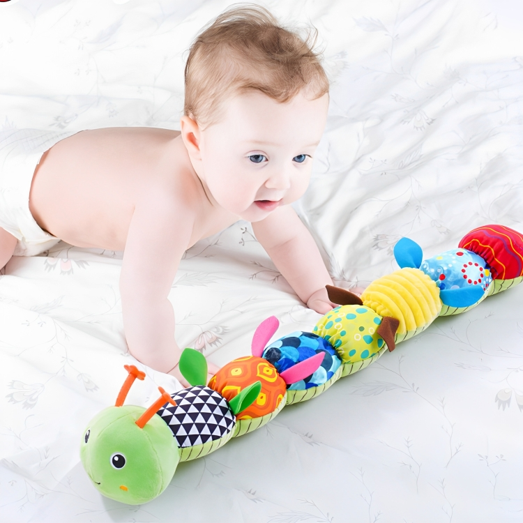 CuddleBug | Musical Plush Caterpillar Baby Sensory Toy with Crinkle and Rattle