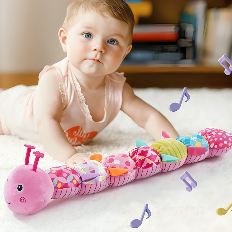 CuddleBug | Musical Plush Caterpillar Baby Sensory Toy with Crinkle and Rattle