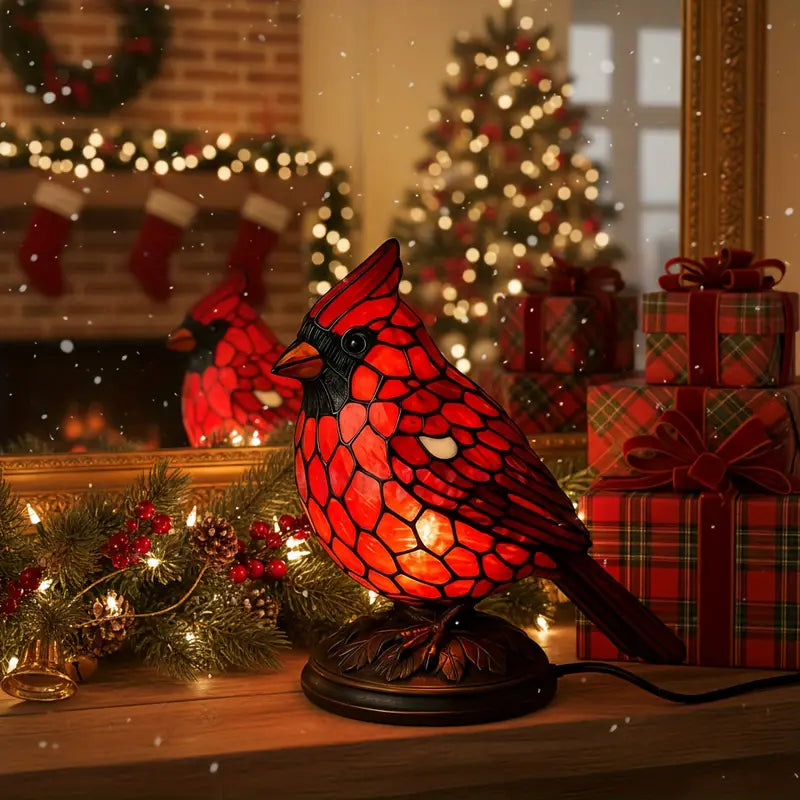 Natusite | Decorative Red Cardinal Bird Accent Table Lamp