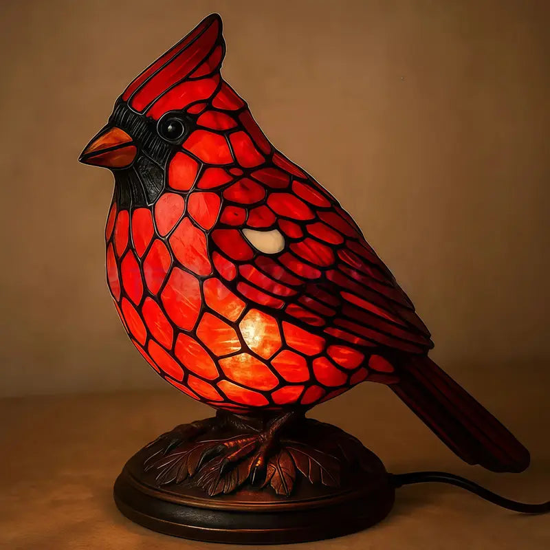 Natusite | Decorative Red Cardinal Bird Accent Table Lamp