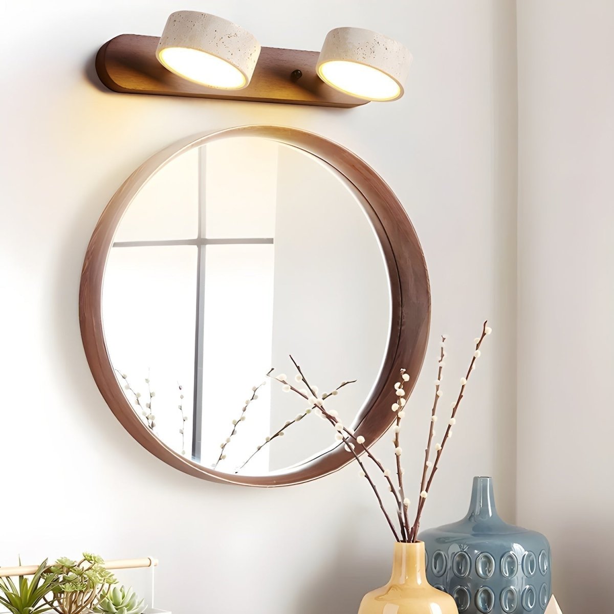 Travertine Stone Wall Sconce | Modern LED Light Fixture & Decor