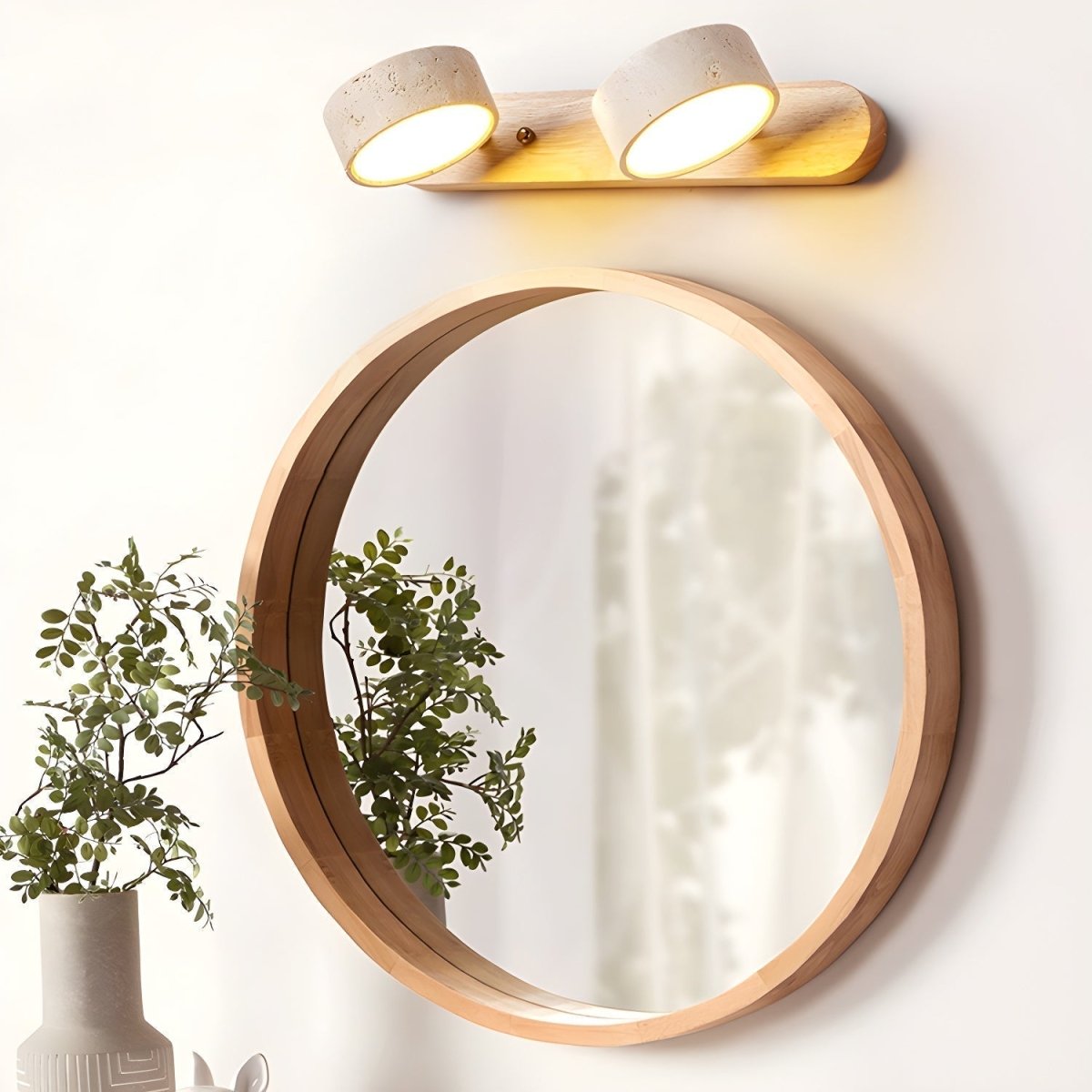 Travertine Stone Wall Sconce | Modern LED Light Fixture & Decor