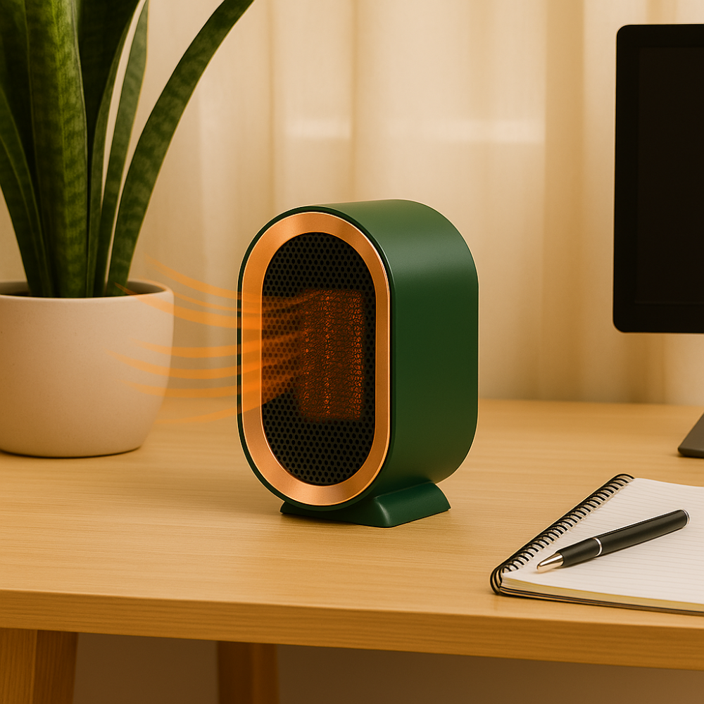 ThermoFlow | Modern Compact Portable Ceramic Heater for Home and Workspace