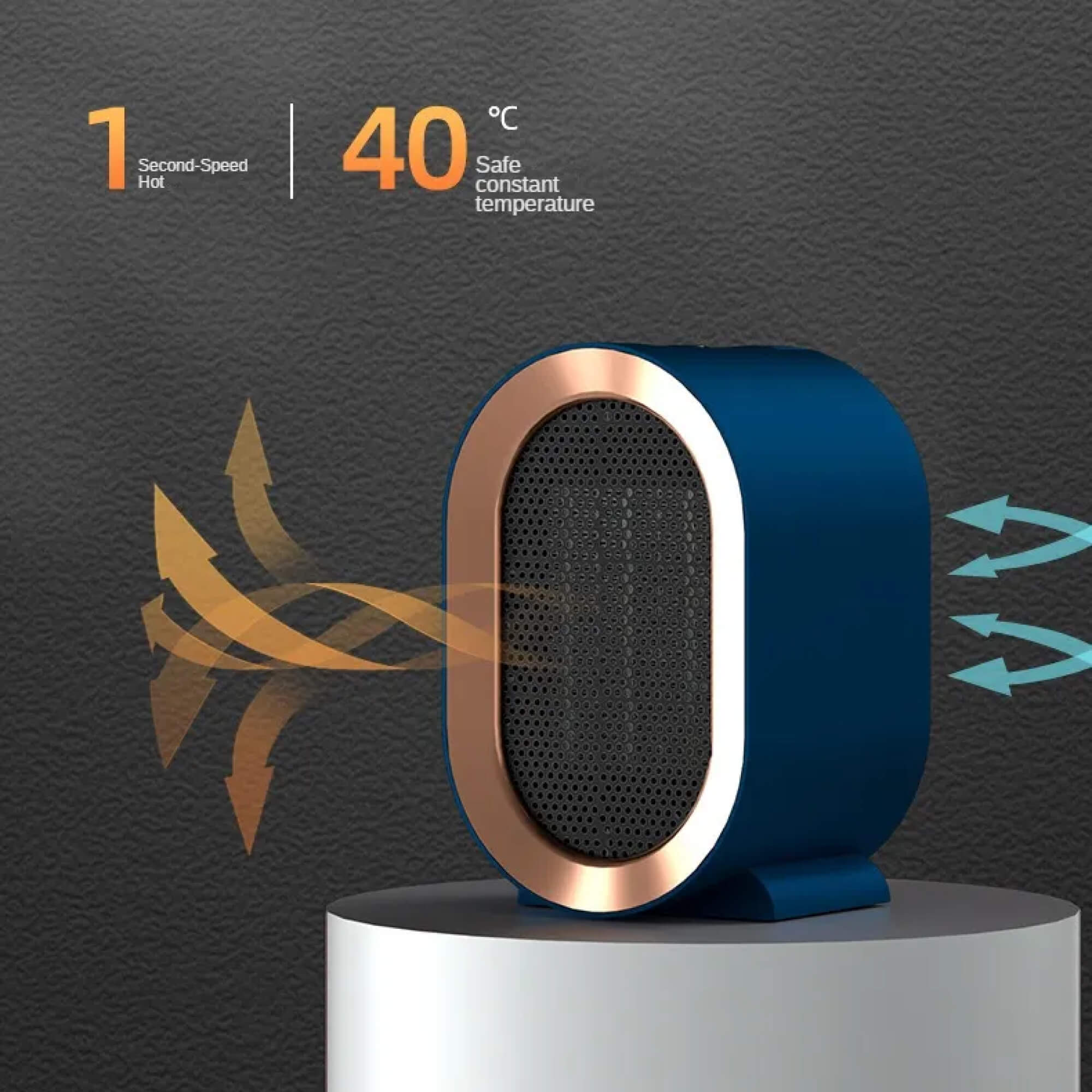 ThermoFlow | Modern Compact Portable Ceramic Heater for Home and Workspace