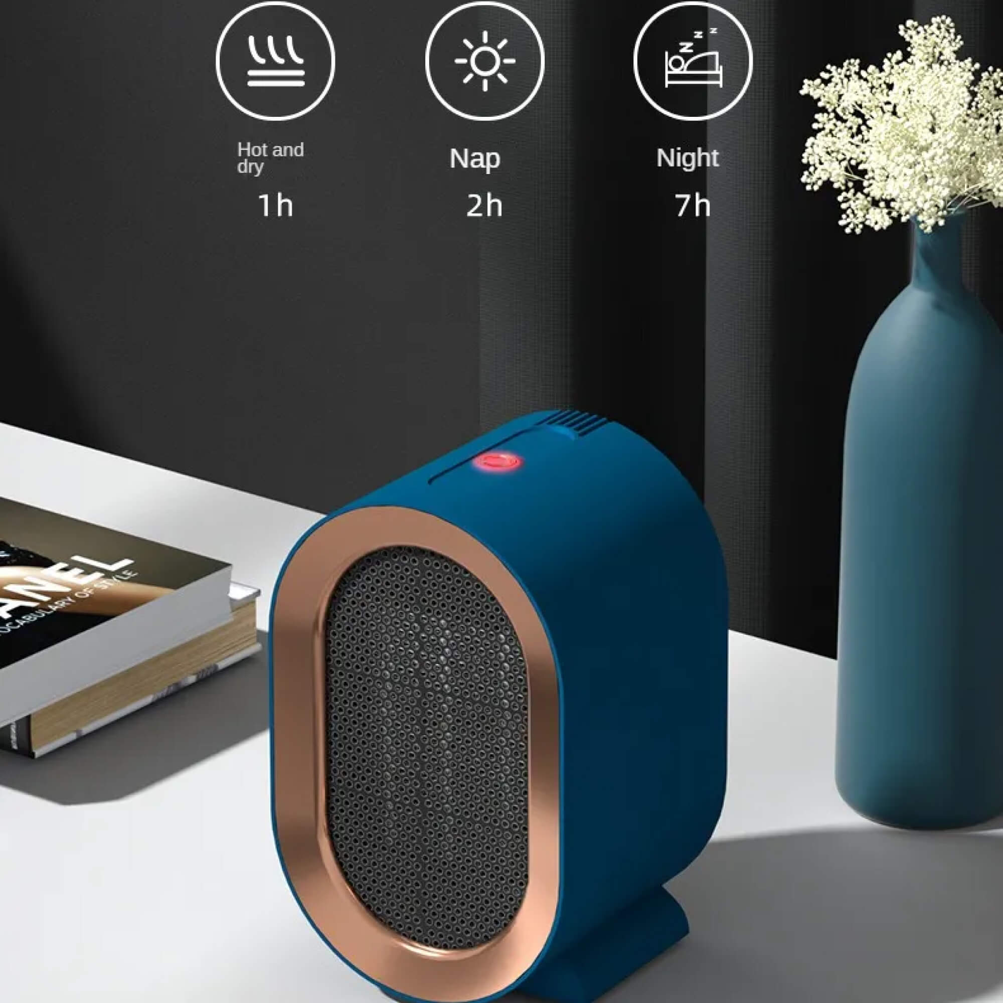 ThermoFlow | Modern Compact Portable Ceramic Heater for Home and Workspace