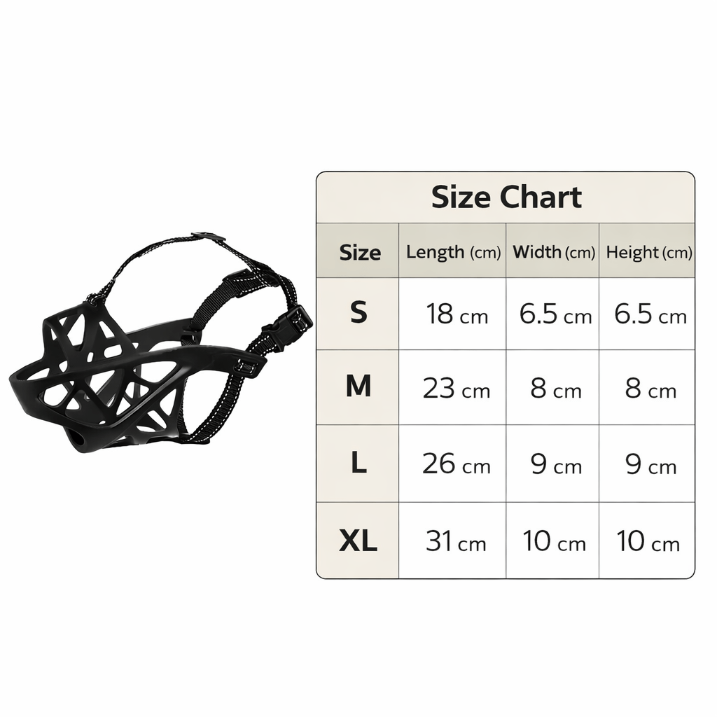 Soft Breathable Dog Muzzle | Humane Anti-Bite & Barking Guard