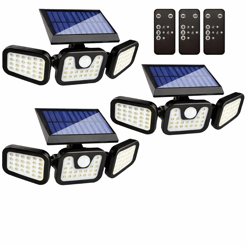 Solar Powered Motion Sensor Lights and Waterproof LED Security Floodlights