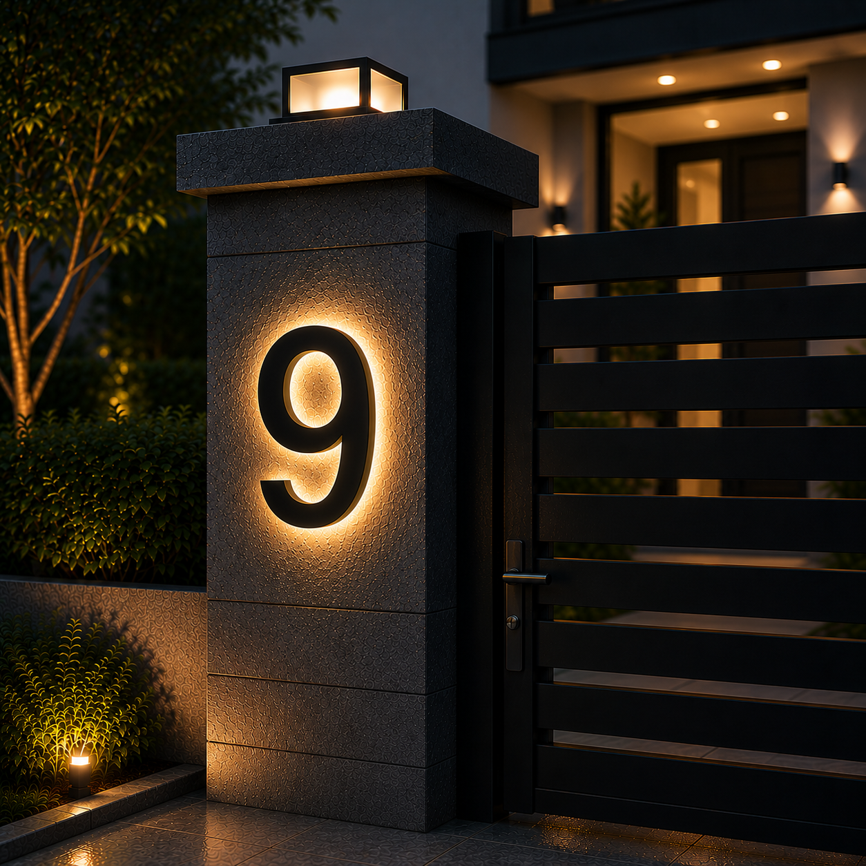 Cozy Illuminated House Numbers for Stylish Entryways – Weatherproof Address Lighting for Yard, Door & Driveway