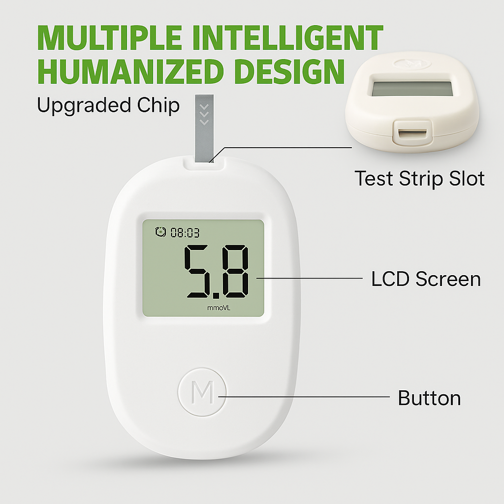 2-in-1 Glucose and Cholesterol Monitoring Device for Home Health