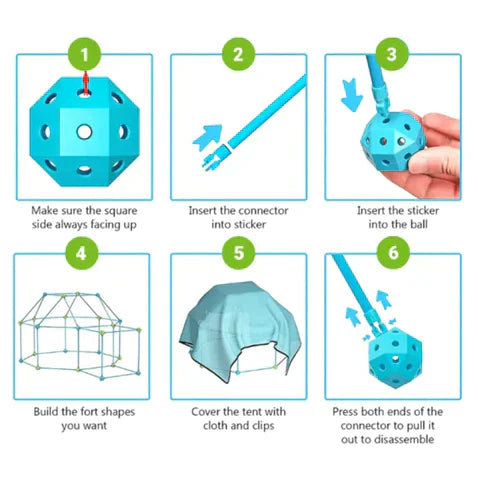 Creative Construction Set - Creative Forts & Tents - Fun Educational Plastic Toy!