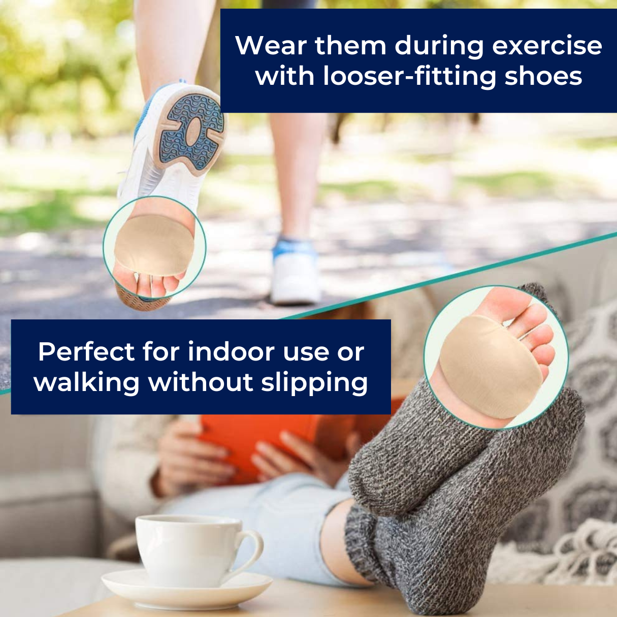 Gel Cushion Metatarsal Pads for Mortons Neuroma and Foot Pain Relief