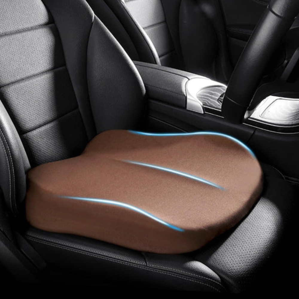 ChrisCarter | Ergonomic Memory Foam Car Seat Cushion for Lumbar Back Support