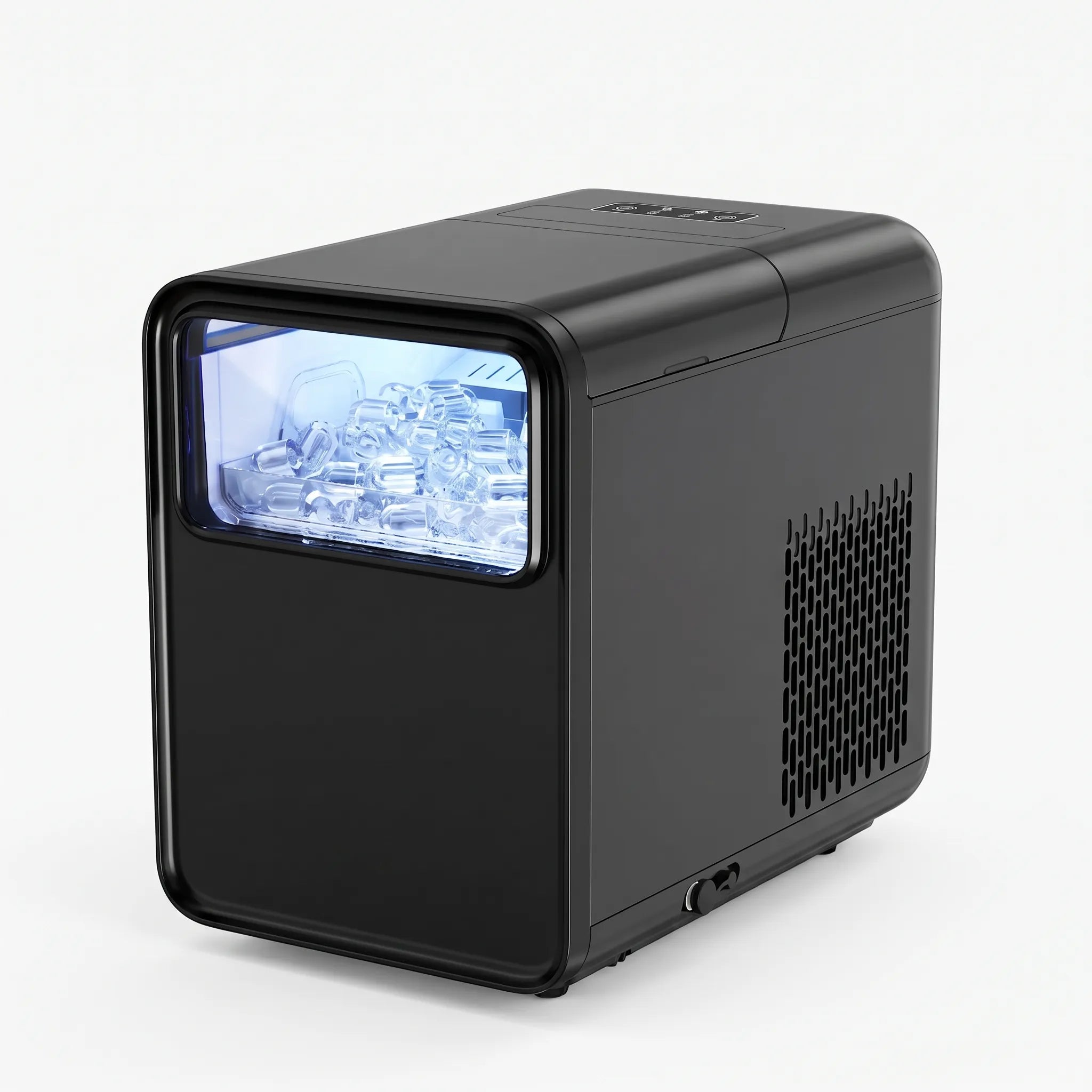 Compact countertop ice maker in black
