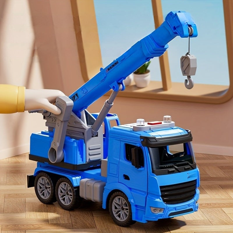 Toy Construction Crane Truck with Lights, Sounds & Movable Arm