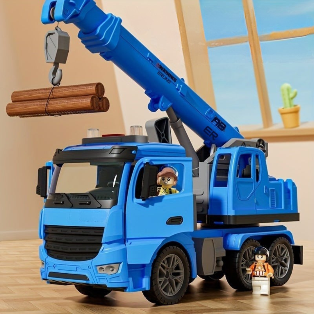 Toy Construction Crane Truck with Lights, Sounds & Movable Arm