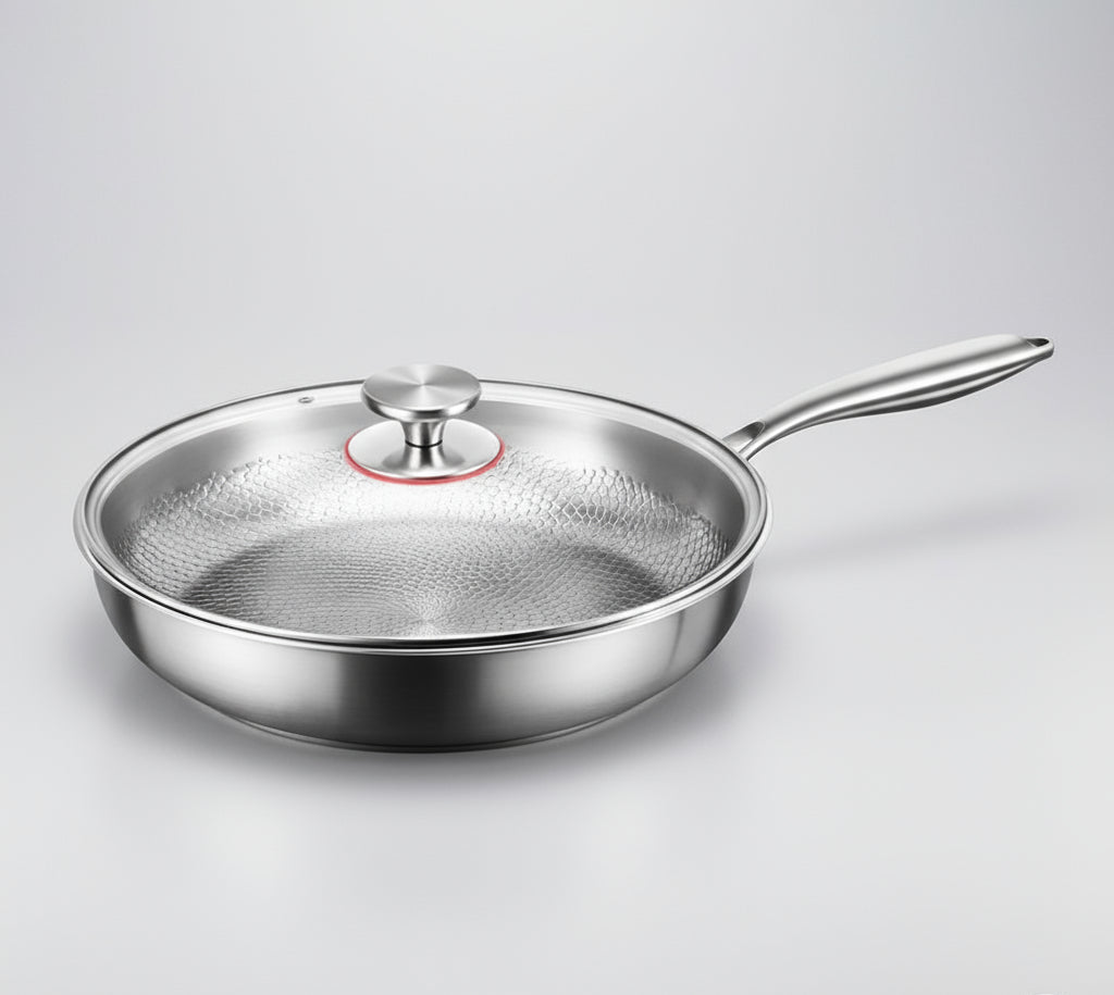 Premium Titanium Hammered Non-Stick Frying Pan – Durable Chemical-Free Even-Heat Cookware for Induction & Home Cooking