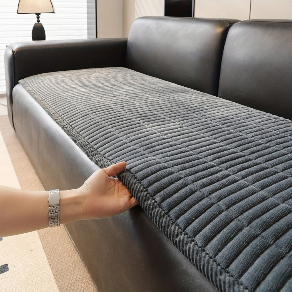 Quilted Microfiber Sofa Cover for Pet and Family Protection - Soft Non-Slip Couch Slipcover and Throw