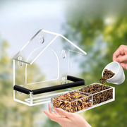 ClearView | Sturdy Modern Acrylic Window Bird Feeder for Nature Watching