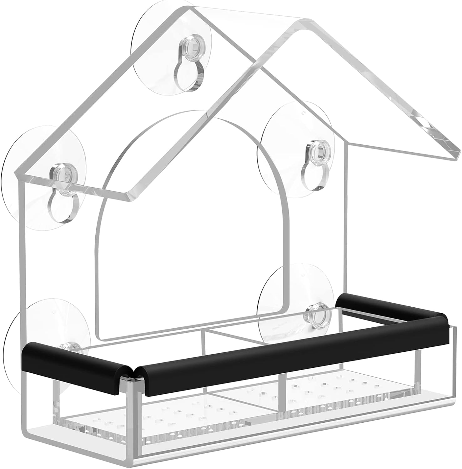 ClearView | Sturdy Modern Acrylic Window Bird Feeder for Nature Watching