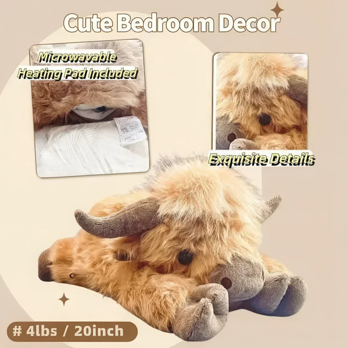 FarmFriend | Cute Soft Stuffed Cartoon Highland Cow Plush Toy