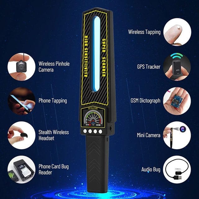 Professional RF Signal Detector and Hidden Camera Finder for GPS Tracking