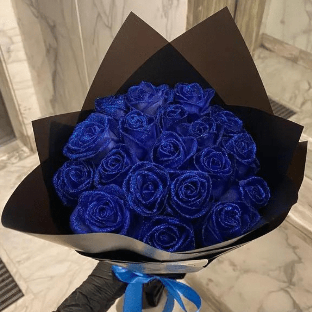 Artificial Glitter Rose in Gift Box – Long-Lasting Sparkling Faux Flower for Home Décor, Weddings & Romantic Gifts
