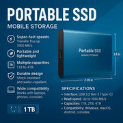 Portable External SSD Drive | Aluminum High-Speed Solid State Storage