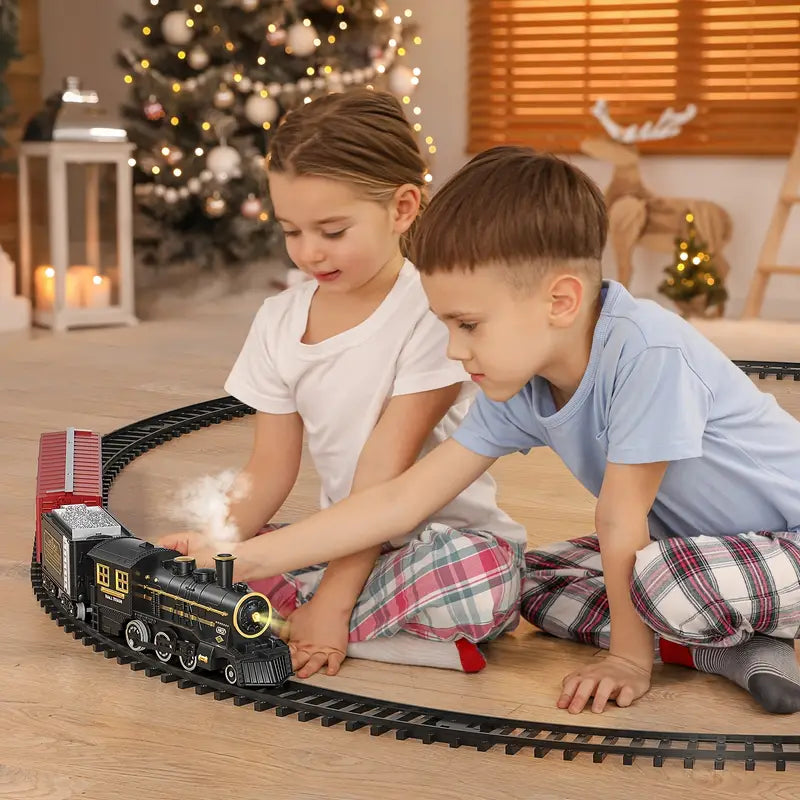 Battery Powered Electric Train Set for Kids | Model Track with Sound Effects