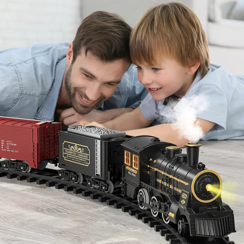Battery Powered Electric Train Set for Kids | Model Track with Sound Effects