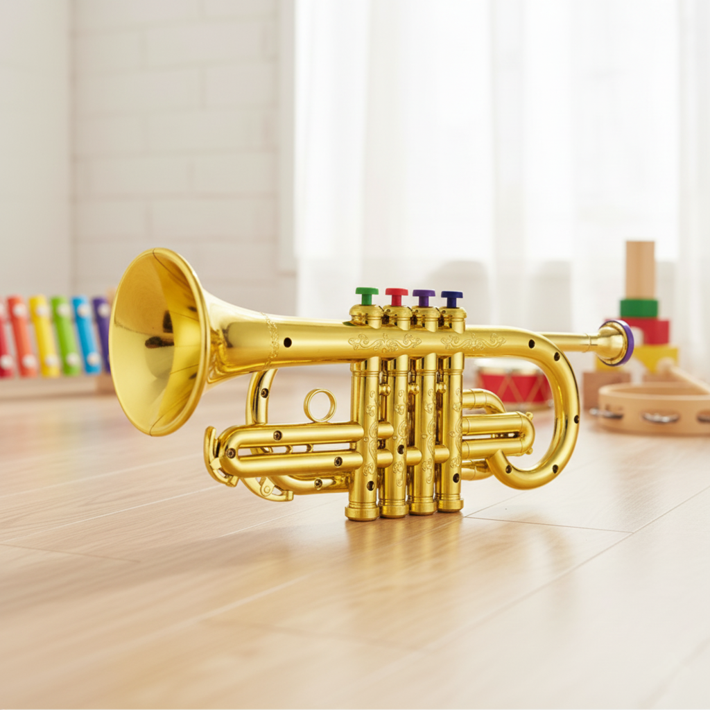 Kids Musical Trumpet Toy, 4 Key ABS Plastic Educational Instrument