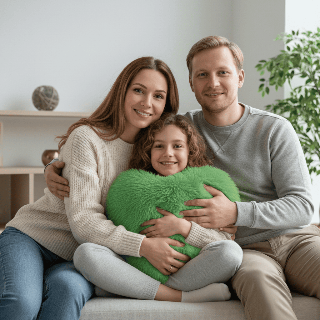 Heart Shaped Faux Fur Throw Pillow | Decorative Sofa Accent Cushion