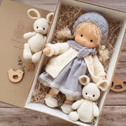 Handmade Waldorf Cotton Doll - Soft Natural Cuddle Companion for Imaginative Play and Nursery Decor