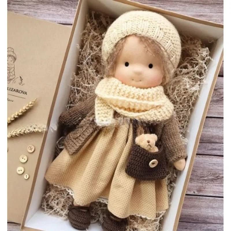 Handmade Waldorf Cotton Doll - Soft Natural Cuddle Companion for Imaginative Play and Nursery Decor