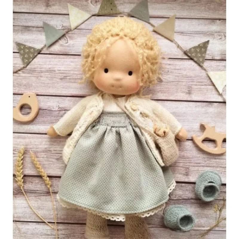 Handmade Waldorf Cotton Doll - Soft Natural Cuddle Companion for Imaginative Play and Nursery Decor