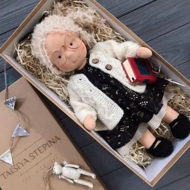 Handmade Waldorf Cotton Doll - Soft Natural Cuddle Companion for Imaginative Play and Nursery Decor