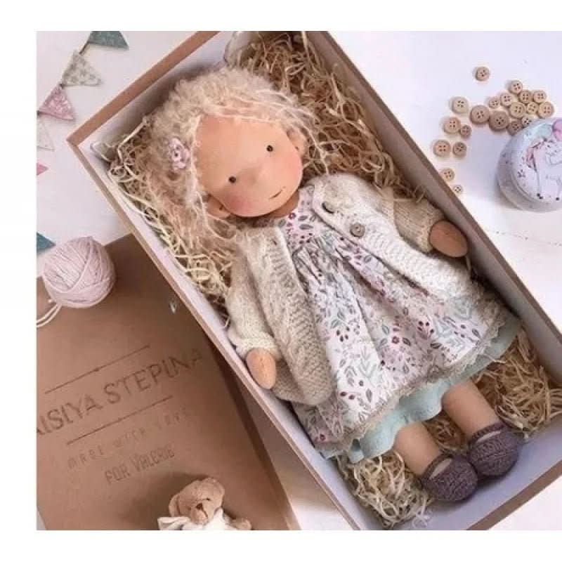 Handmade Waldorf Cotton Doll - Soft Natural Cuddle Companion for Imaginative Play and Nursery Decor