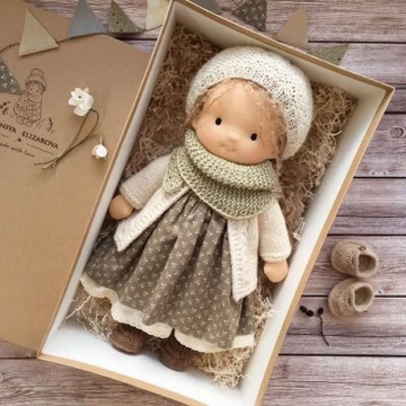 Handmade Waldorf Cotton Doll - Soft Natural Cuddle Companion for Imaginative Play and Nursery Decor