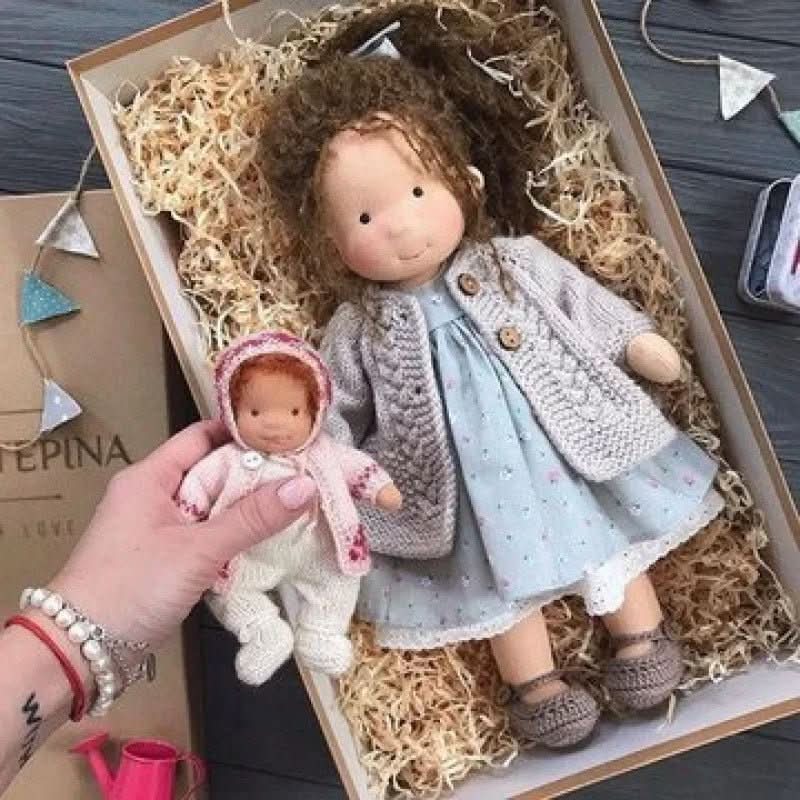 Handmade Waldorf Cotton Doll - Soft Natural Cuddle Companion for Imaginative Play and Nursery Decor