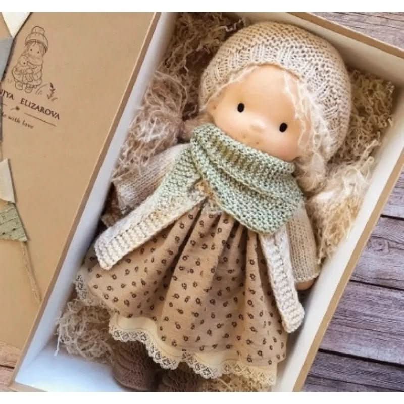 Handmade Waldorf Cotton Doll - Soft Natural Cuddle Companion for Imaginative Play and Nursery Decor