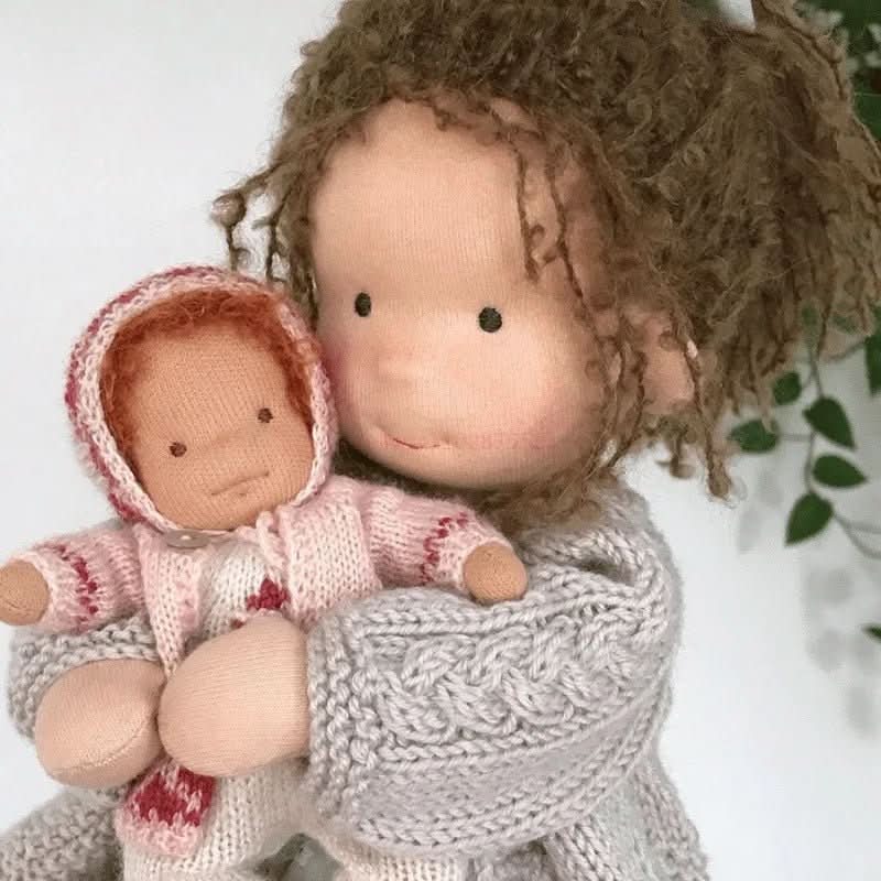 Handmade Waldorf Cotton Doll - Soft Natural Cuddle Companion for Imaginative Play and Nursery Decor