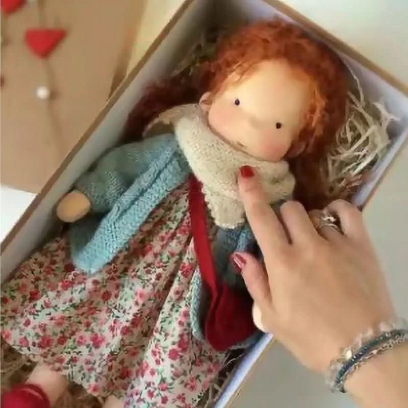 Handmade Waldorf Cotton Doll - Soft Natural Cuddle Companion for Imaginative Play and Nursery Decor