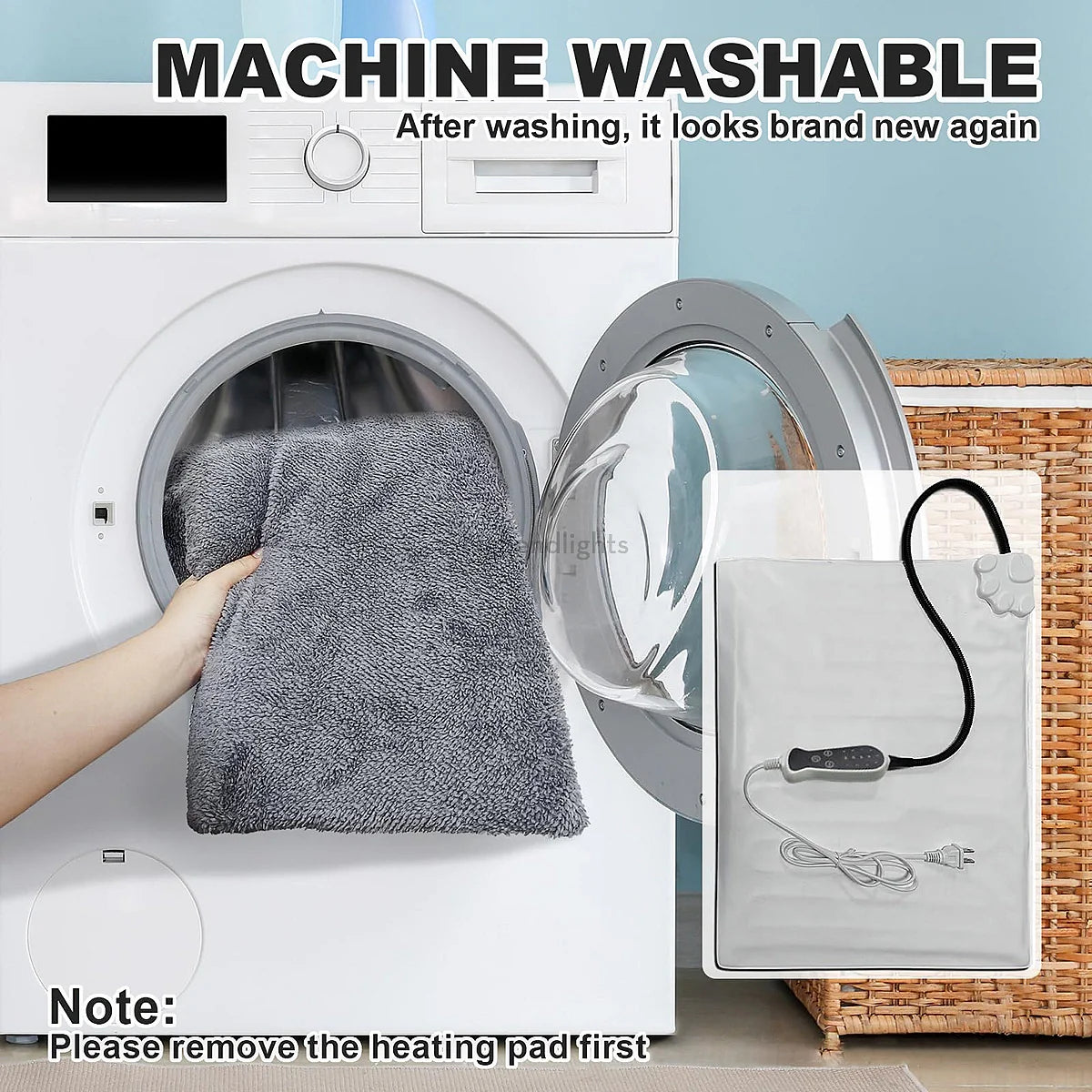 CozyPaws | Adjustable Temperature Heated Dog Bed with Washable Cover