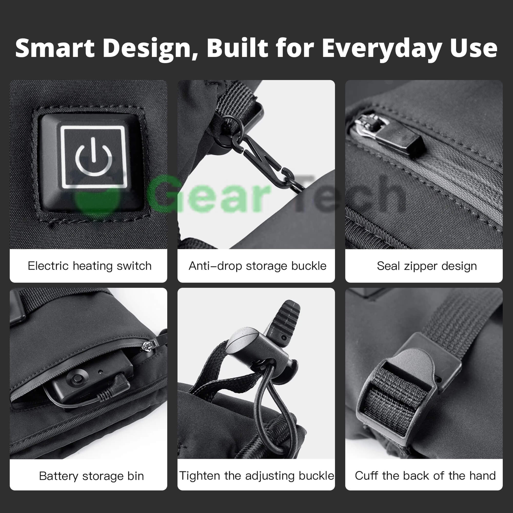 Rechargeable Heated Gloves, Waterproof, 3-Level, for Arthritis & Raynaud's Pain