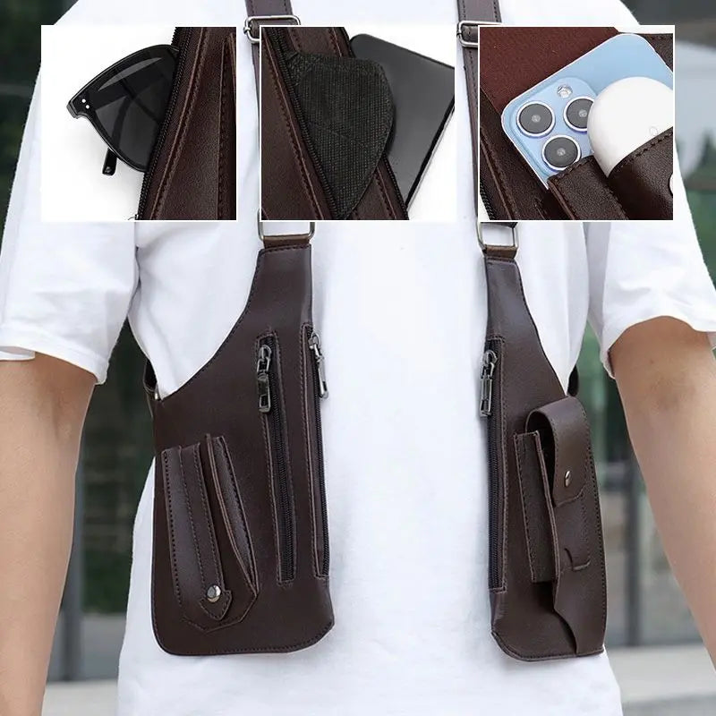 Men's Anti-Theft Shoulder Bag | Multi-Compartment Crossbody Sling Travel Pack