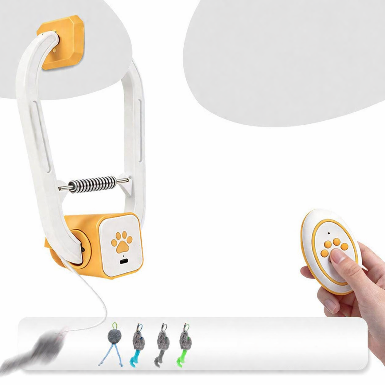 Interactive Cat Toy with Retractable String – USB Rechargeable Self-Play Teaser for Indoor Cats & Kittens