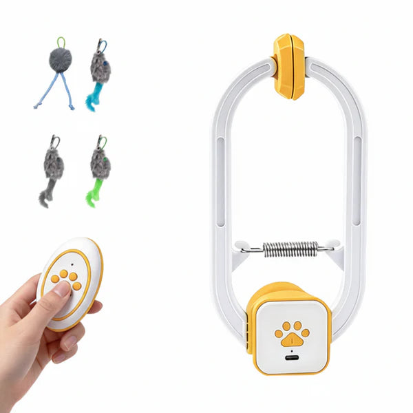 Interactive Cat Toy with Retractable String – USB Rechargeable Self-Play Teaser for Indoor Cats & Kittens
