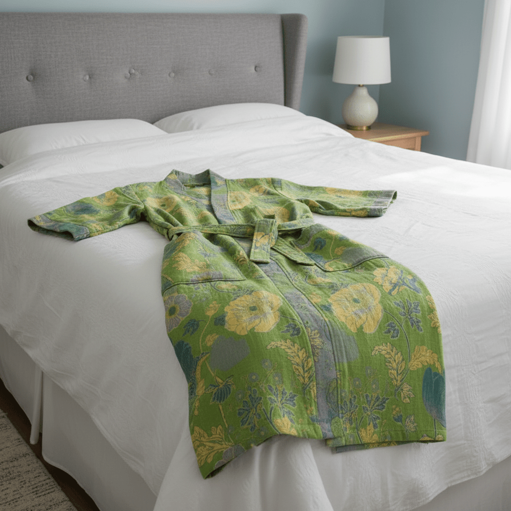 Organic Cotton Kimono Bathrobe with Breathable Comfort - Soft Lightweight Lounge Robe for Home and Spa