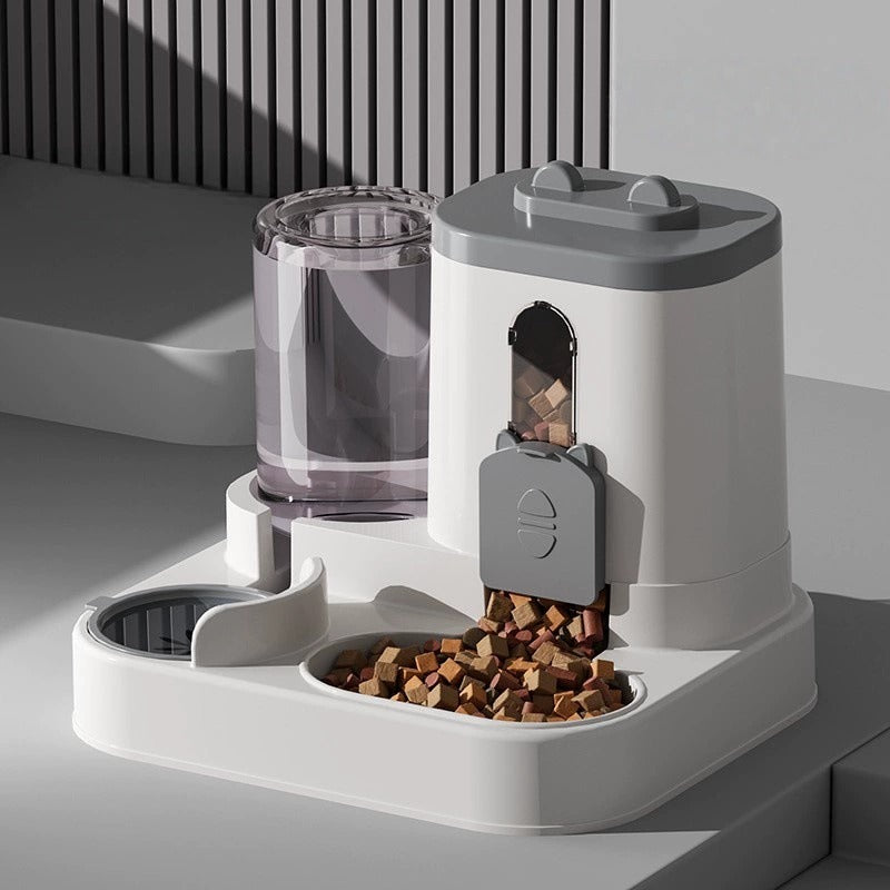 PetDuet | 2-in-1 Automatic Food and Water Dispenser Station for Pets